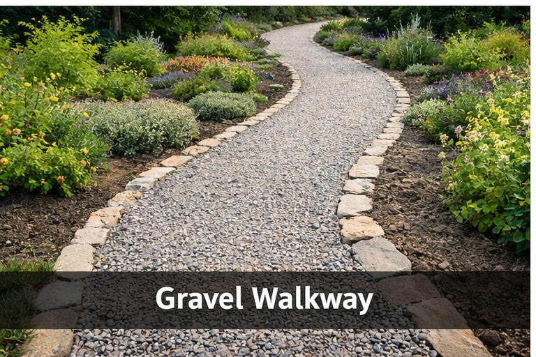 Gravel walkway example